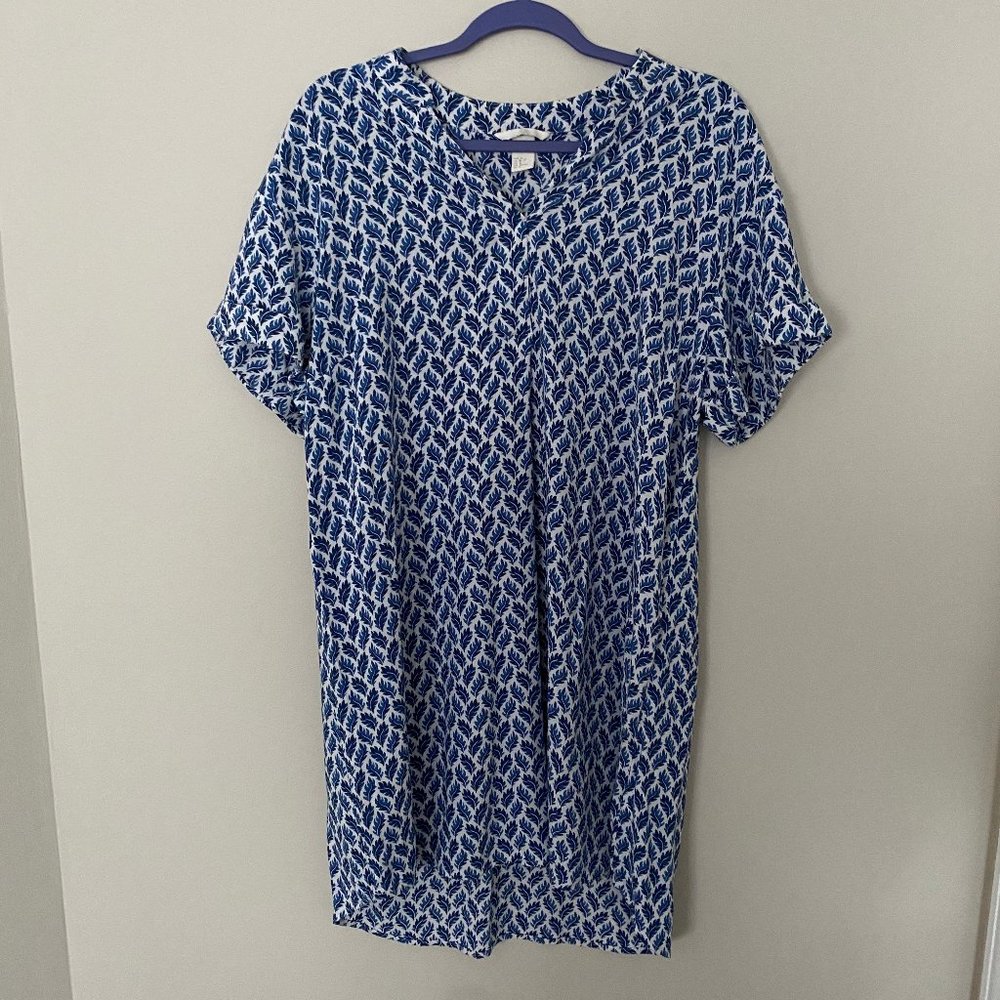 H&M blue and white tunic shirt dress